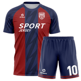 サッカー ユニフォーム 赤 紺